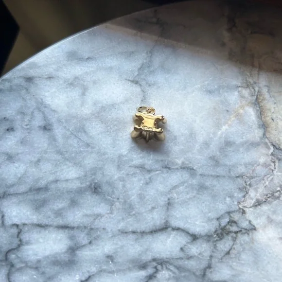 CELINE Triomphe Gold Logo Charm - Picture 3 of 4